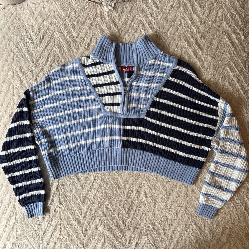 STAUD Hampton Multicolor Striped Women's Sweater XS Nautical